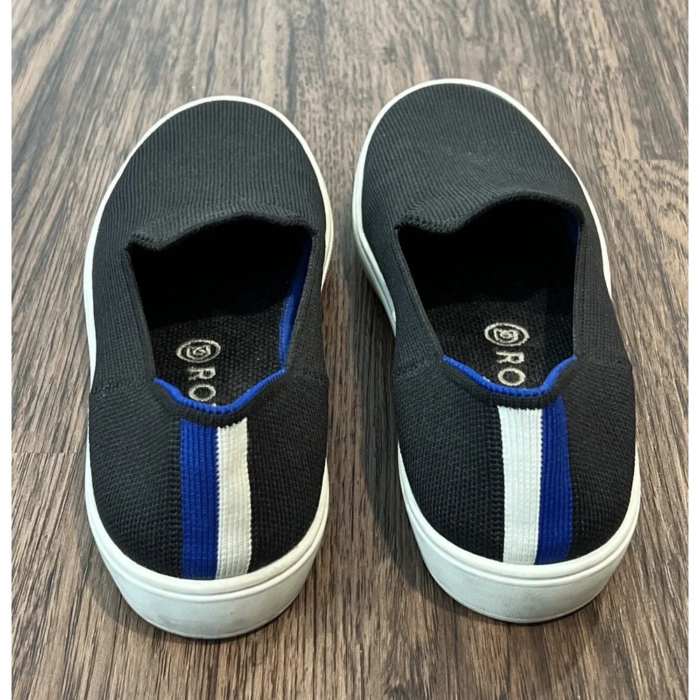 Rothy's The Classic Slip-On Sneaker Black Knit Womens Size US 6.5